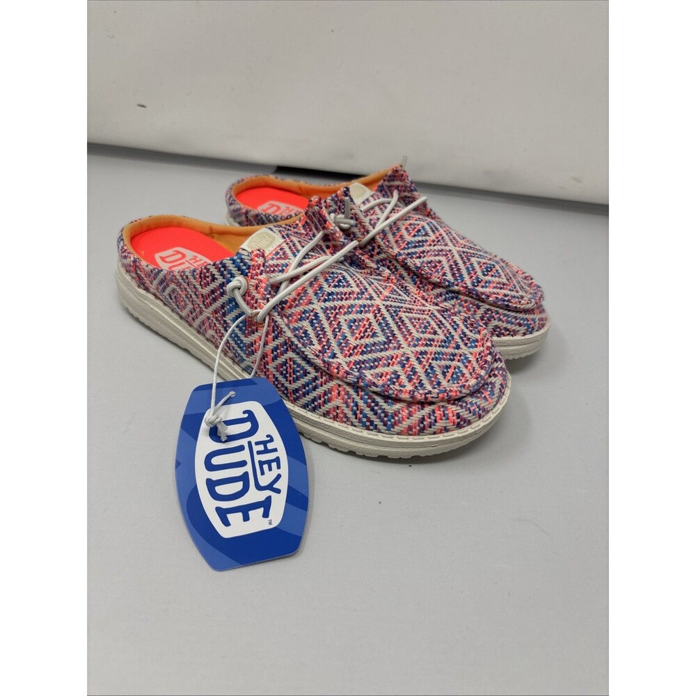Hey Dude Wendy Slip Surf Baja Blue Pink Multi Women’s Size 7 Shoes